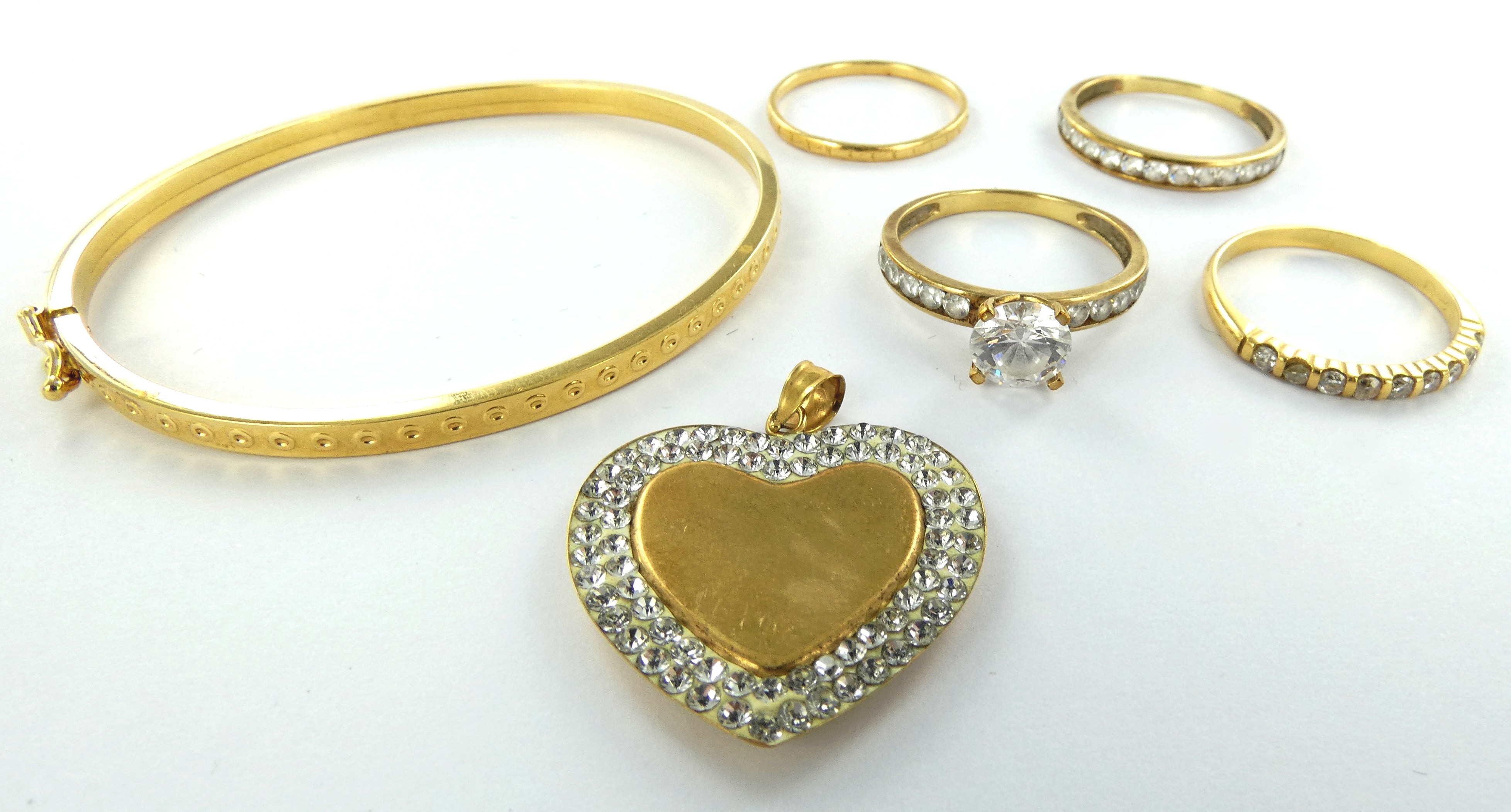 Lot 18 — 1 Bague Or 375 mil. pierres, T 53, 1.7g, 1 Bracelet Or 750 m