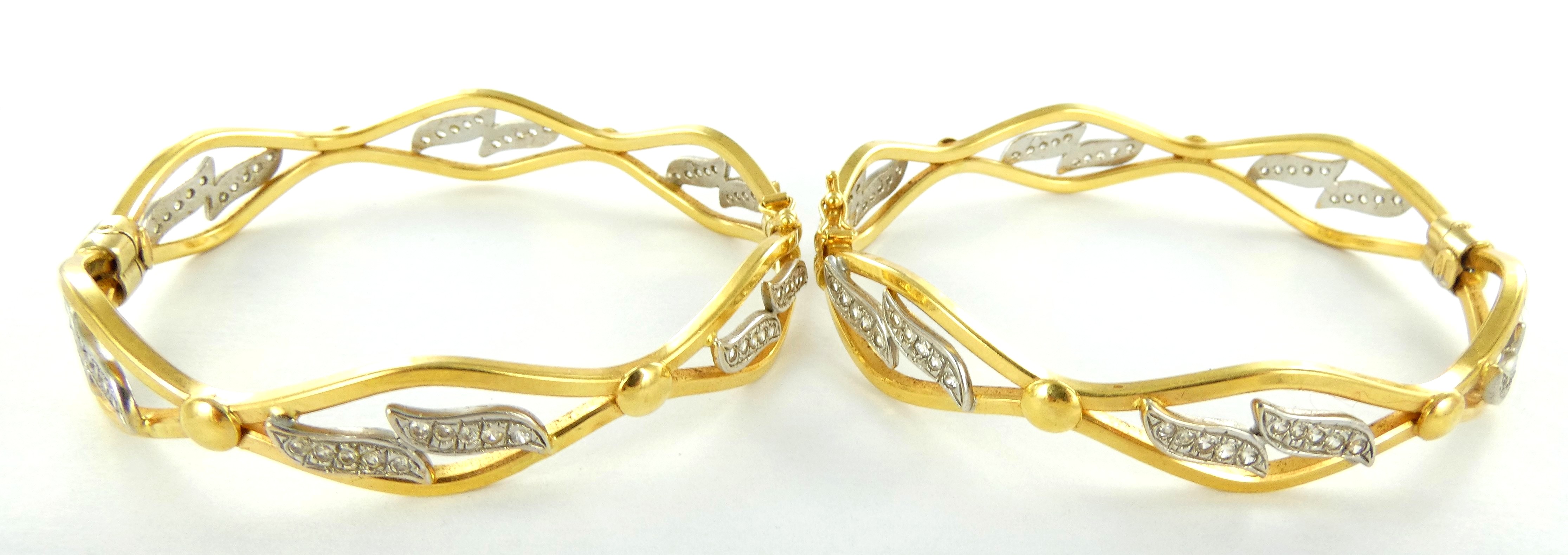 Lot 12 — 1 Bracelet Or 750 mil. Non poinçonné, pierres, manque pierre