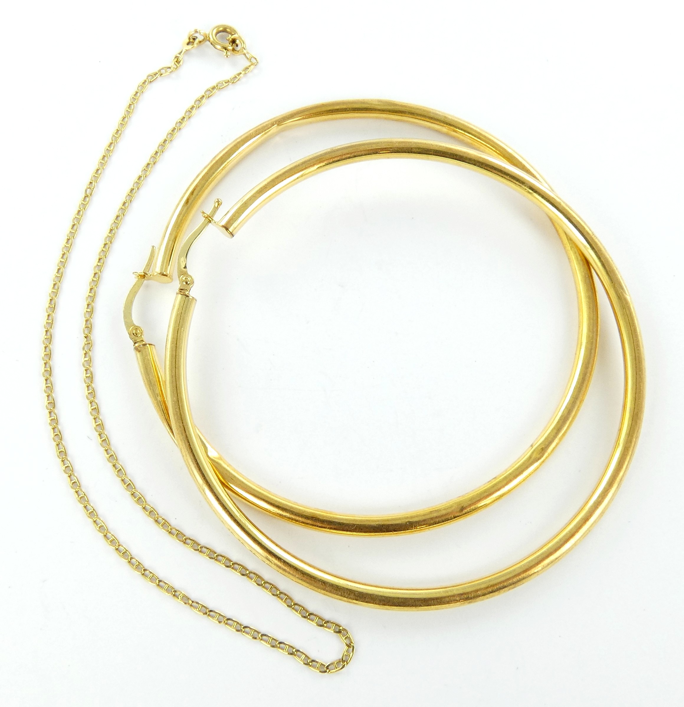 Lot 24 — 1 Paire de Boucles d'oreilles Or 375 mil. Non poinçonnée, dé