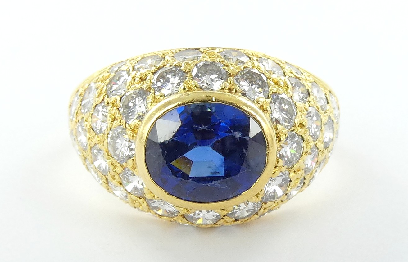 Lot 10 — 1 Bague Or 750 mil. Non poinçonnée, ornée de brillants (0.70