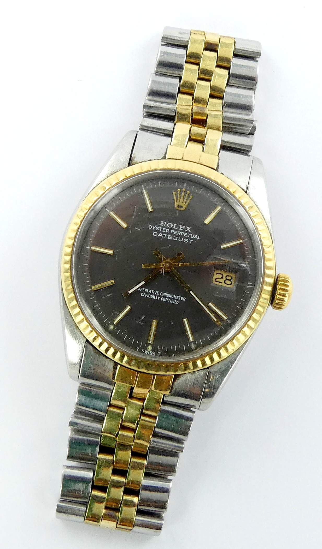 Lot 17 — ROLEX Oyster Perpetual Datejust 36 mm : Montre Or 750 mil. e
