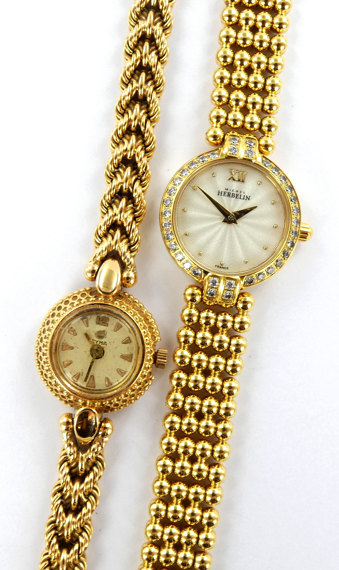 Lot 10 — 1 Montre métal, 1 Bracelet Montre Or 750 mil. Poinçonné, mou