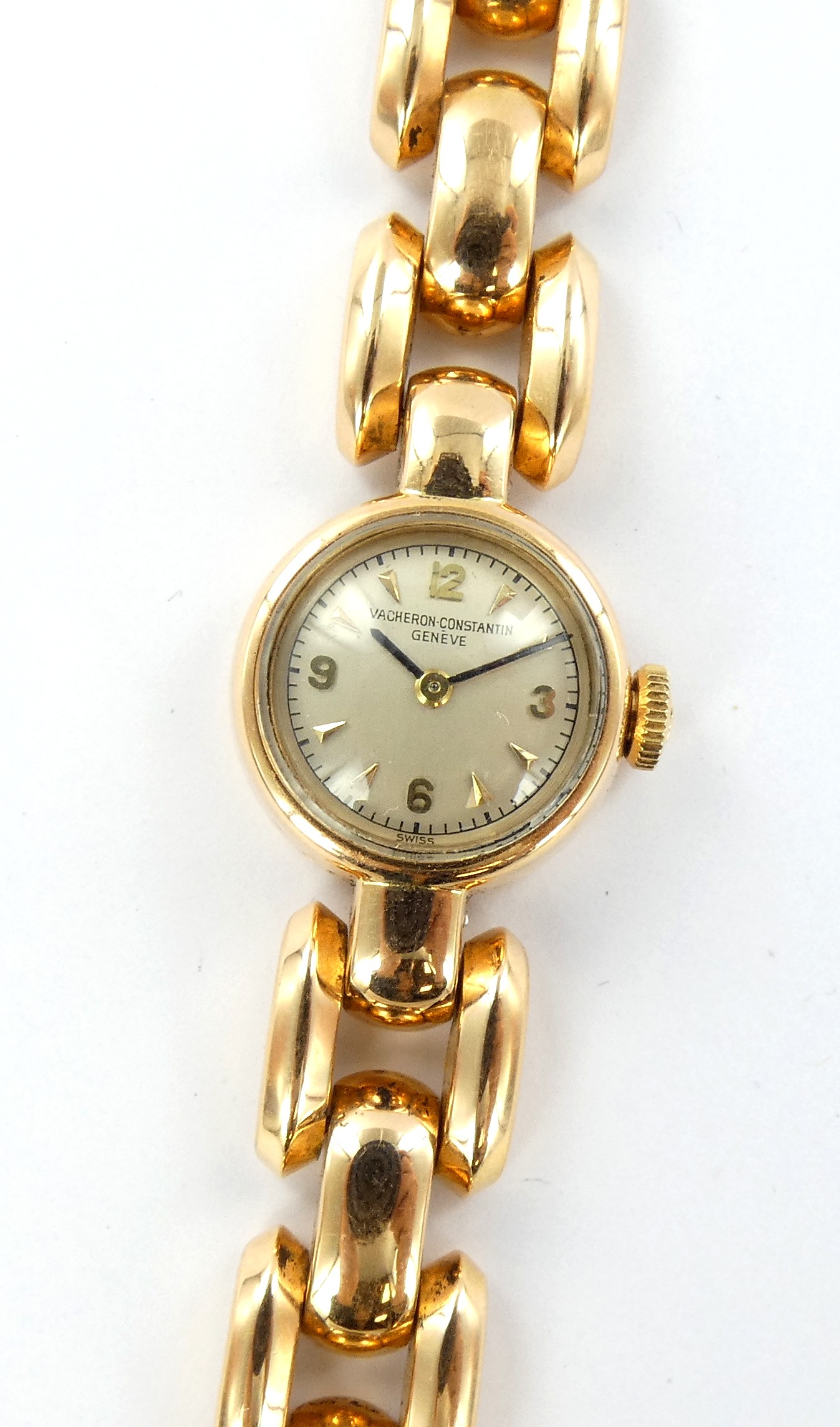 Lot 15 — VACHERON CONSTANTIN : Bracelet Montre Or 750 mil. Non poinço