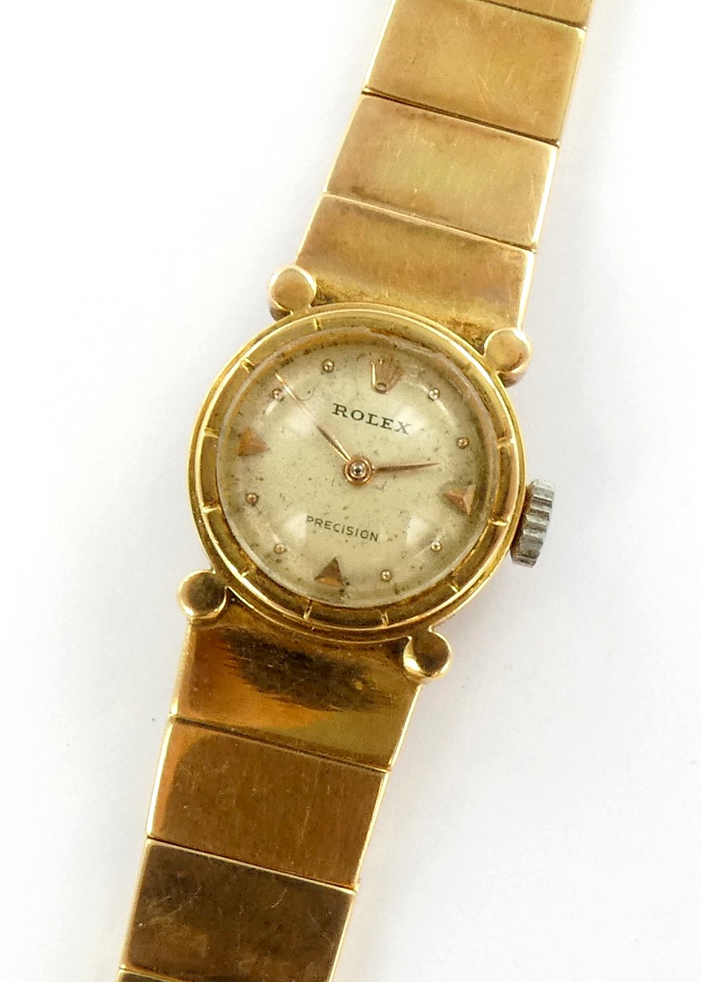 Lot 29 — ROLEX : Bracelet Montre Or 750 mil. Poinçonné, cadran cassé,