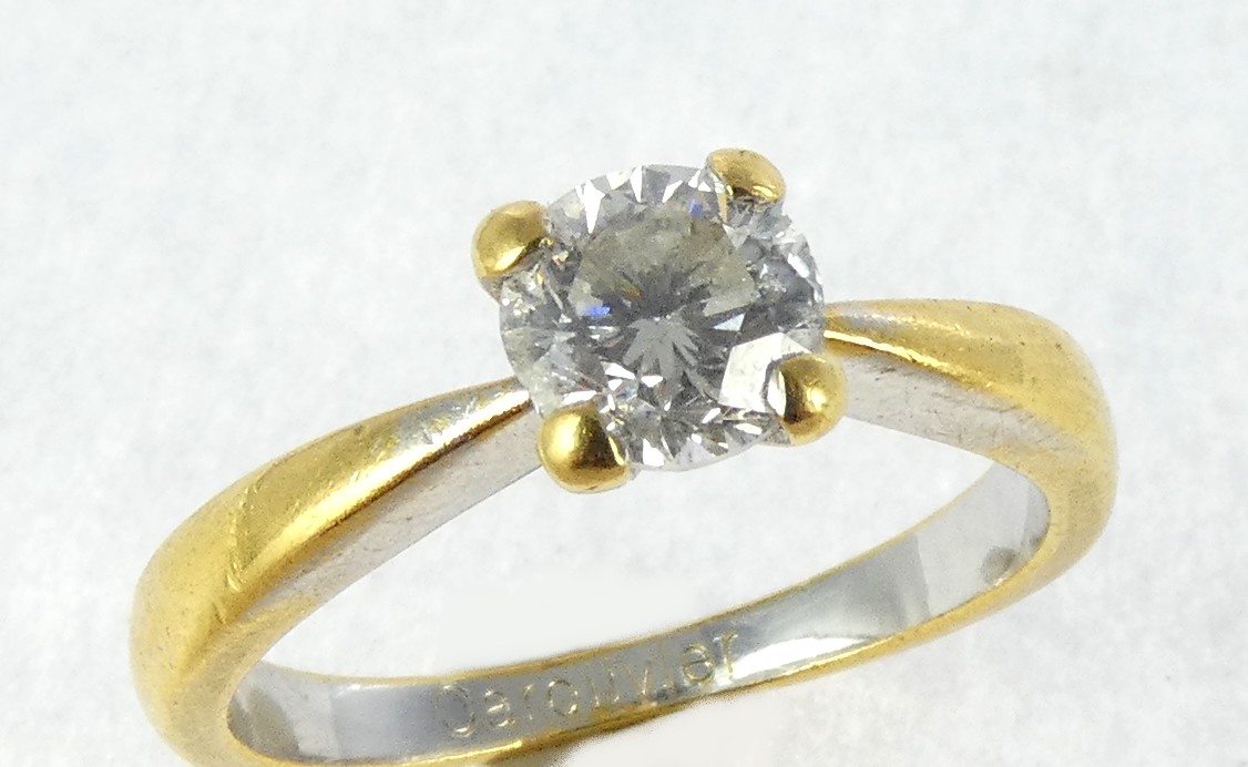 Lot 20 — 1 Bague Or 750 mil. Non poinçonnée, sertie d'un brillant sol